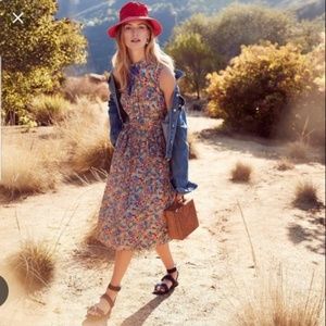 NWT .OBO.J. Crew A-line dress w/ Floral Liberty Fabric